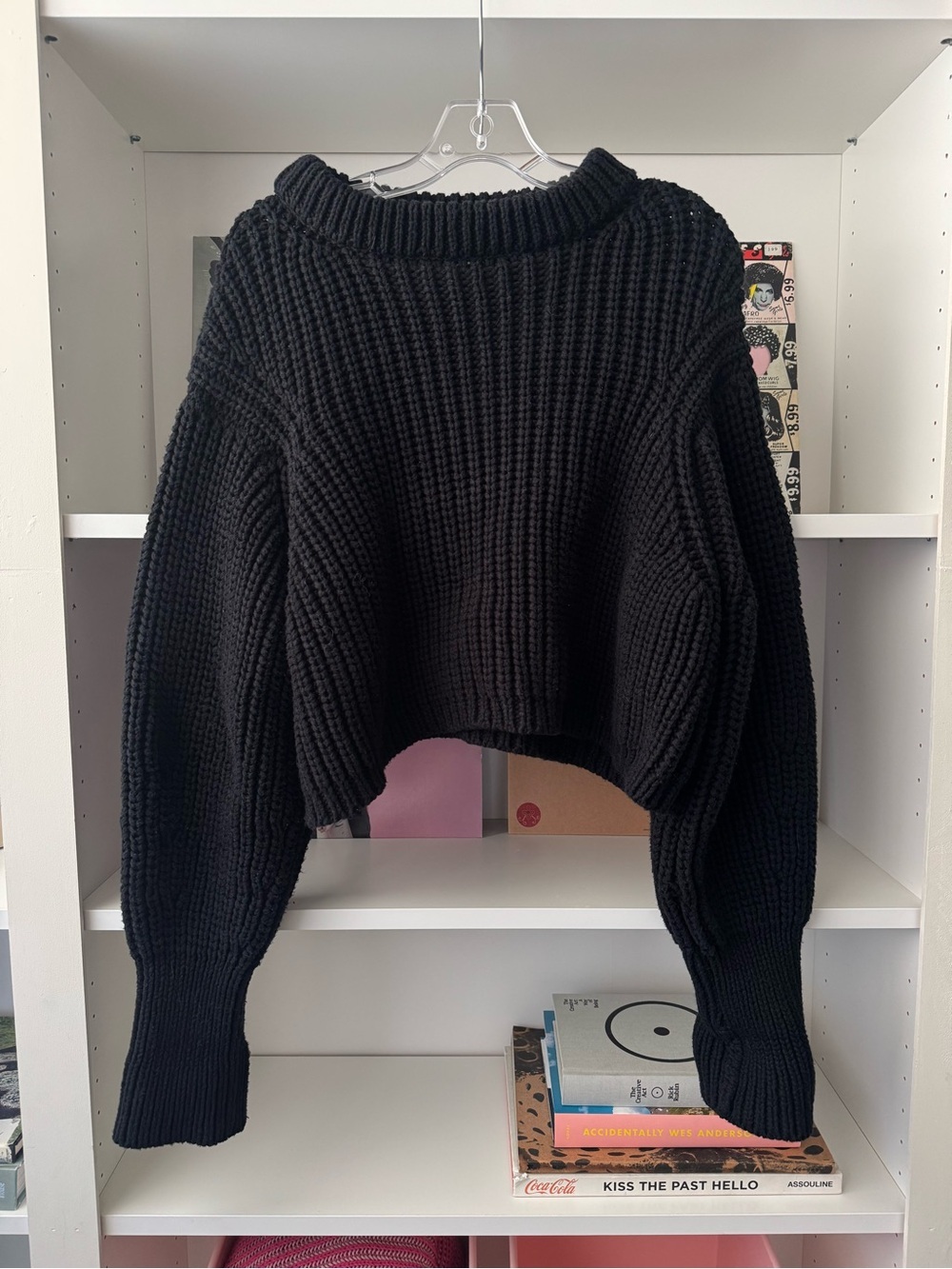 JAMES STREET CO Black Crop Cotton Lowe Sweater - Picture 2 of 5
